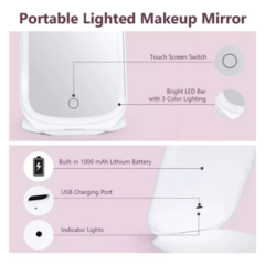 Imagen de Espejo de Maquillaje con Luz LED Plegable | Compacto y Regulable