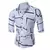 Manga comprida padrão listrado impresso camisa masculina, botão de rua ao ar livre, moda Designer - Maniadevocê