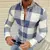 Manga comprida padrão listrado impresso camisa masculina, botão de rua ao ar livre, moda Designer - comprar online