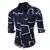 Manga comprida padrão listrado impresso camisa masculina, botão de rua ao ar livre, moda Designer - loja online