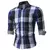 Manga comprida padrão listrado impresso camisa masculina, botão de rua ao ar livre, moda Designer - comprar online