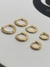 Trio argolas cravejadas a volta toda banhadas a ouro 18k, 1,4cm, 1,2cm, 0,8cm na internet