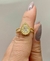 Anel gota 1,3cm cravejada em Prata 925 com banho de ouro 18k (tam 16/17) - comprar online