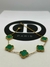 Pulseira trevo malaquita banhada a ouro 18k, à prova d´água - comprar online