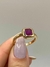 Anel quadrado ametista banhado a ouro 18k (Tam 24/25) - comprar online