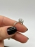 Anel solitário 8x10mm princesa em Prata 925 com banho de ródio branco (tam 16) na internet