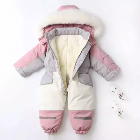 Conjunto Inverno Kids Snow - Jaqueta com Capuz e Macacão Quente | 1 a 5 Anos