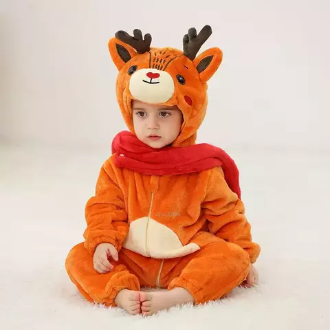 Macacão Fantasia Animal Petit Lume – Pijama Bebê com Capuz Panda, Raposa, Tigre e Mais