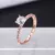 Anel noivado prata/gold/rose gold com pedras de zircônia aaa de alta qualidade - loja online