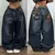 New American trend retro hip-hop embroidery pattern baggy jeans for men and women wide-leg pants streetwear - online store