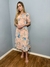 Vestido plissado floral laçinho nas costas