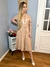 Vestido Plissado Couro Sintético com Cinto Ajustável - comprar online