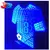 Imagem do Camisas Decorativa Luz LED Espelhada 3D Para Decoração Iluminação Ilustrativo Azul 54122AZ