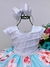 Vestido Infantil Branco Busto Nervura Jardim das Borboletas - Lojas Watanabe - Variedade de produtos