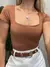 Body Feminino em Poliamida Manga Curta e Decote Quadrado Aline Ref. 1337 - loja online