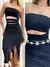 Vestido Feminino Midi em Poliamida sem Alça Recorte Triplo Thamires Ref. 1304 na internet