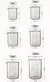 Copo de medição de vidro 50/100/150/250/500/1000ml, copo graduado transparente - Lar ideal