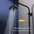 Cabeça de chuveiro de parede supercarregada, cabeça de chuveiro giratória com spray superior.