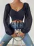 Sexy feminino malha lanterna mangas cordão envoltório peito nu midriff t camis