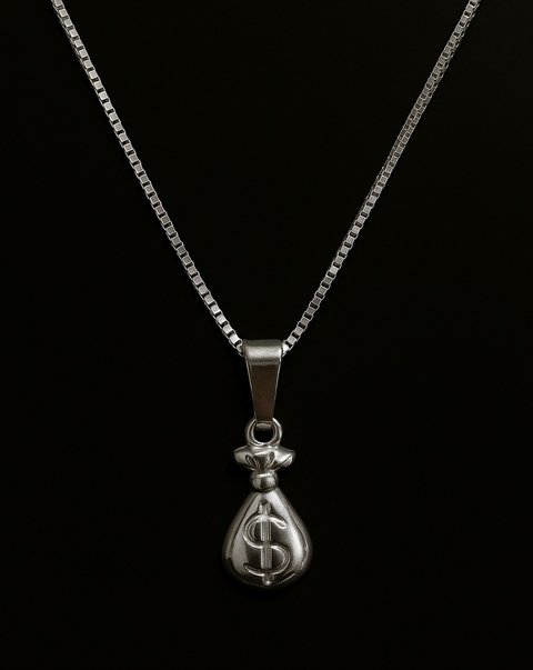 Pingente Saco de Dinheiro em Prata 925 – Prosperidade e Estilo - comprar online