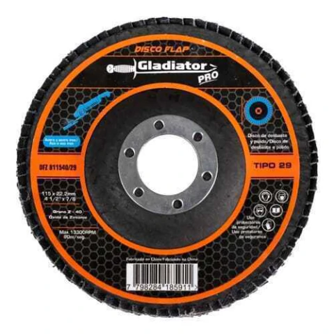 Disco Flap Laminado De Zirconio 4-1/2 X 7/8 G40 Gladiator