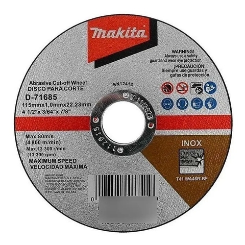 Discode corte 4 1/2" Makita D-71685 50pz
