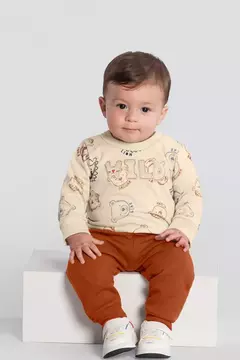 Conjunto Moletom Peluciado Bebê Menino Wild Brandili Nude
