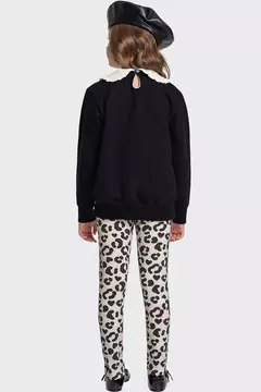 Conjunto Infantil Menina Blusão Moletom e Legging Fakini Preto - comprar online