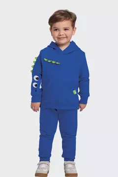 Conjunto Moletom com Capuz Infantil Menino Fakini Azul