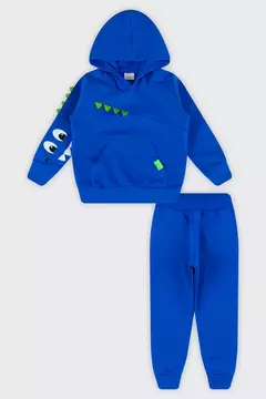 Conjunto Moletom com Capuz Infantil Menino Fakini Azul na internet