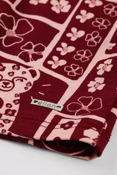 Conjunto Blusa Estampada Infantil Menina Elian Bordô - loja online