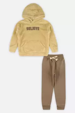 Conjunto Blusão em Pelo Infantil Menino Colorittá Bege