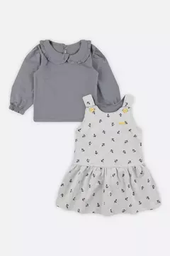 Conjunto Blusa e Vestido Bebê Menina Colorittá Cinza - loja online