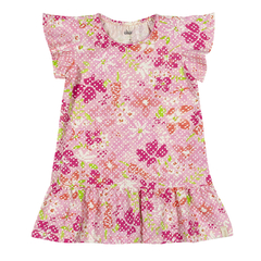 Vestido Bebê Elian Em Meia Malha Estampa Puff Floral