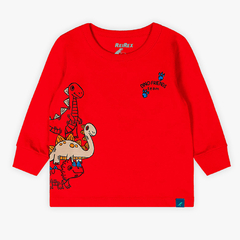 Camiseta Bebê Reirex Manga Longa Em Meia Malha Estampa Dinos - comprar online