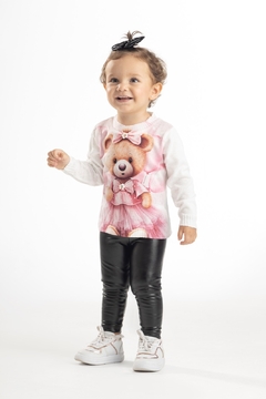 Blusa Tricô Infantil Menina Urso Balões - comprar online