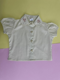 Imagem do Conjunto de salopete e camisa com bordado flores
