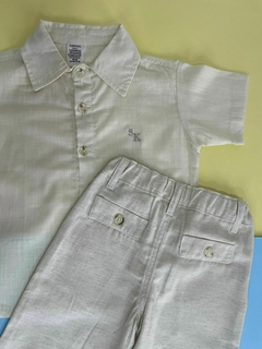 Conjunto de camisa e calça em viscolinho na internet