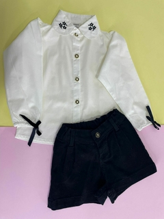 Conjunto camisa detalhes e shorts preto - comprar online
