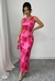 European And American Printed Sleeveless Straight Temperament Dress na internet