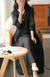 Three-quarter Sleeve Artistic Style Lace-up Dress Long V-neck Comely - loja online