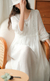 Imagem do Three-quarter Sleeve Artistic Style Lace-up Dress Long V-neck Comely