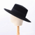 Autumn And Winter New Fashion All-match Flat Top Woolen Bowler Hat - loja online