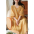 Imagem do Three-quarter Sleeve Artistic Style Lace-up Dress Long V-neck Comely