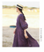 Three-quarter Sleeve Artistic Style Lace-up Dress Long V-neck Comely - comprar online