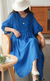 Three-quarter Sleeve Artistic Style Lace-up Dress Long V-neck Comely - Fast shop