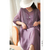 Three-quarter Sleeve Artistic Style Lace-up Dress Long V-neck Comely - loja online
