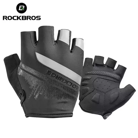 ROCKBROS-Luva com dedo aberto para ciclismo, equipamento à prova de choque e de