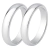 Par Aliança Prata Meia Cana 4mm - comprar online