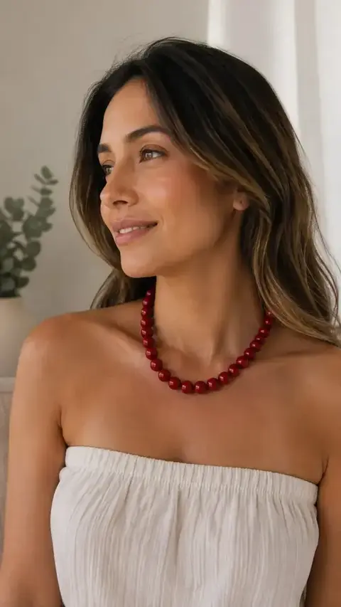 Collar Cordon Chicle Cuentas Chicas 10 Mm Tendencia